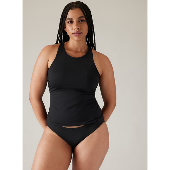 NWT ATHLETA Maldives Bra Cup Tankini Top, Size 34 B/C Black $84 - Picture 3 of 5